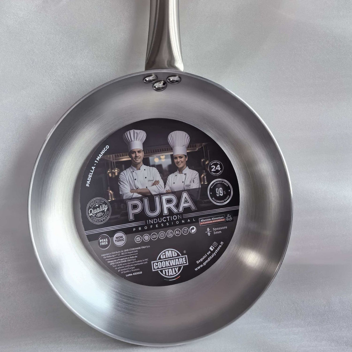 Padella in alluminio puro senza rivestimento 26 cm - Pura GMD