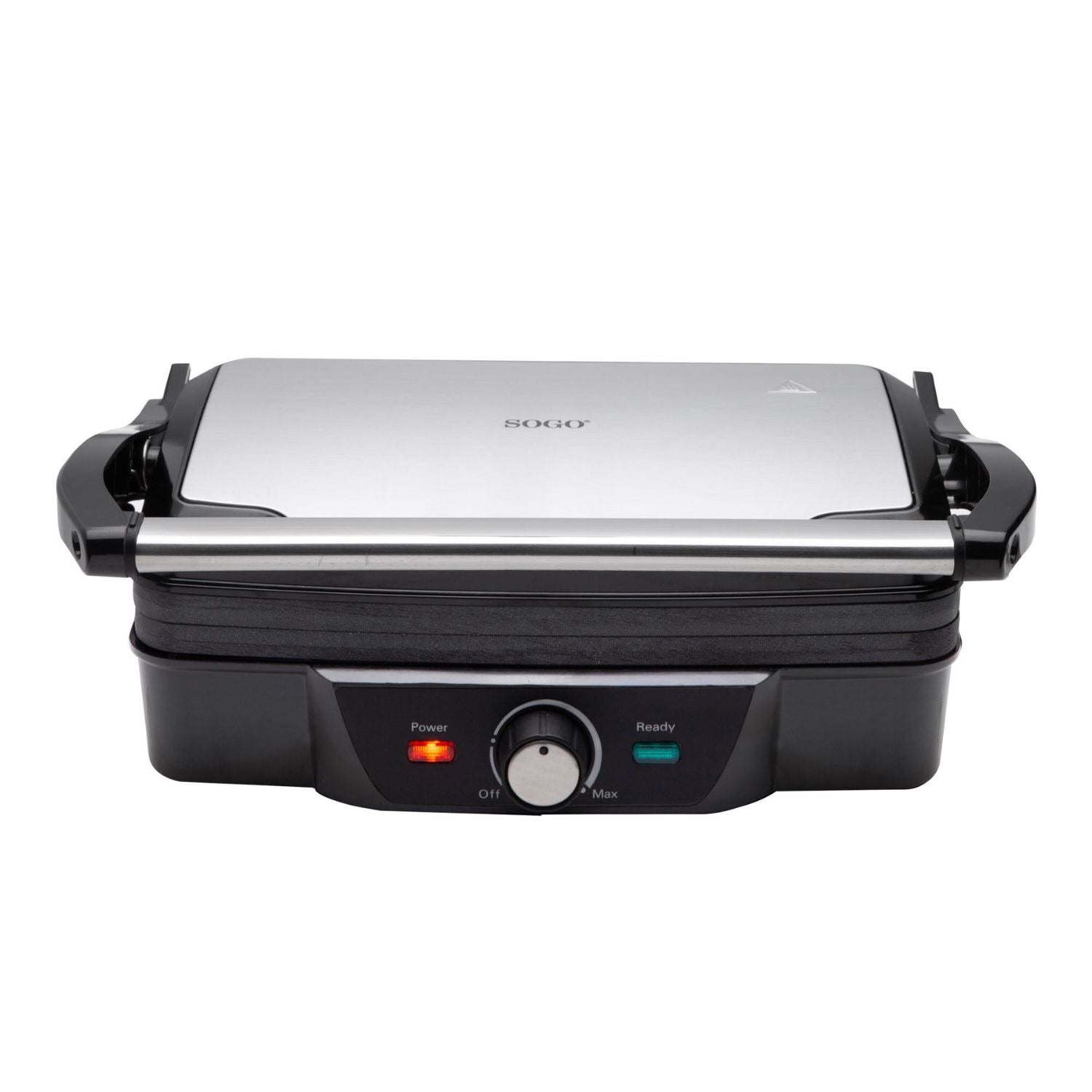 Griglia elettrica per panini 2000W con apertura 180° piastre in ceramica termostato e temporizzatore Sogo