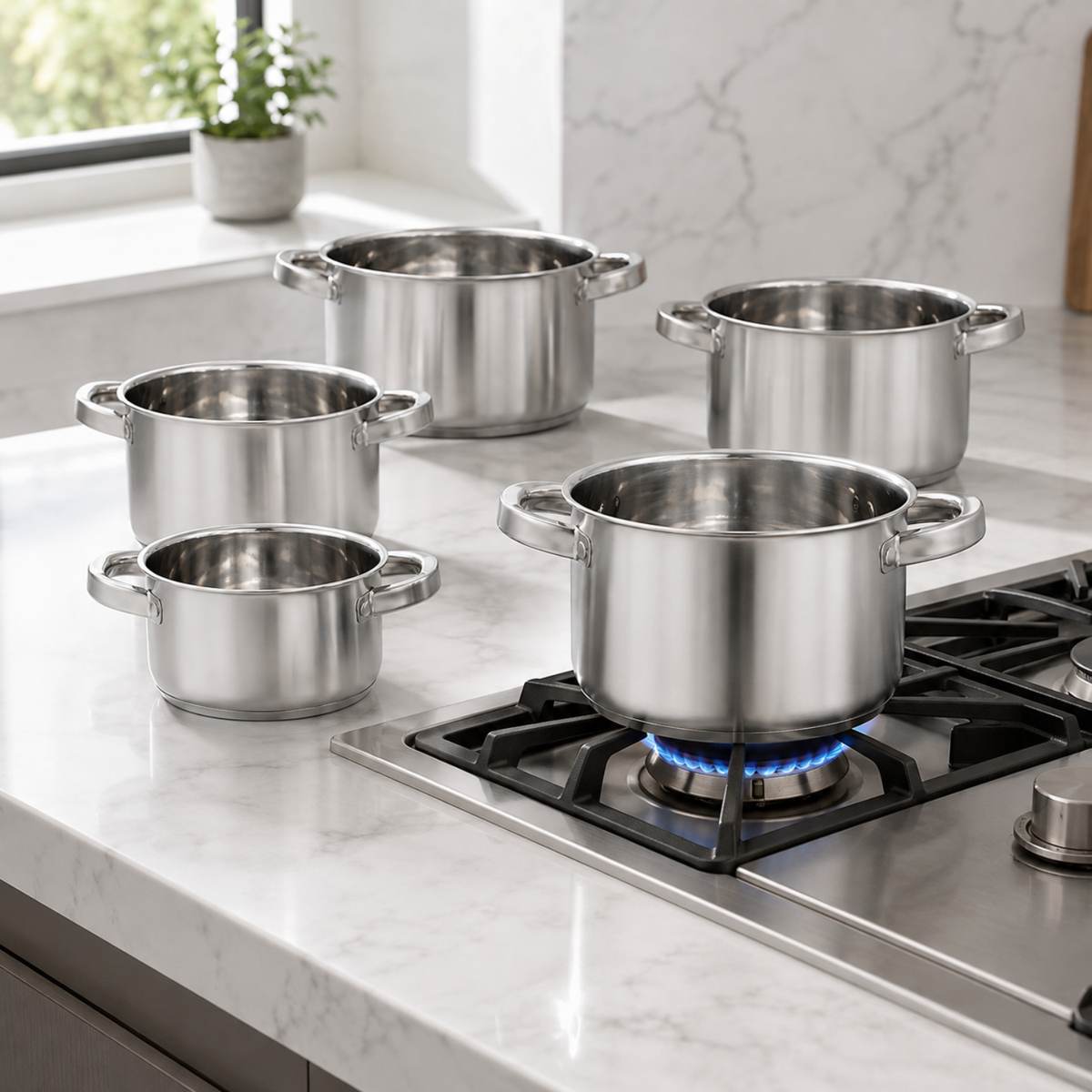 Set 5 casseruole in acciaio inox 18/10 da 12 a 20 cm - Divinox GMD