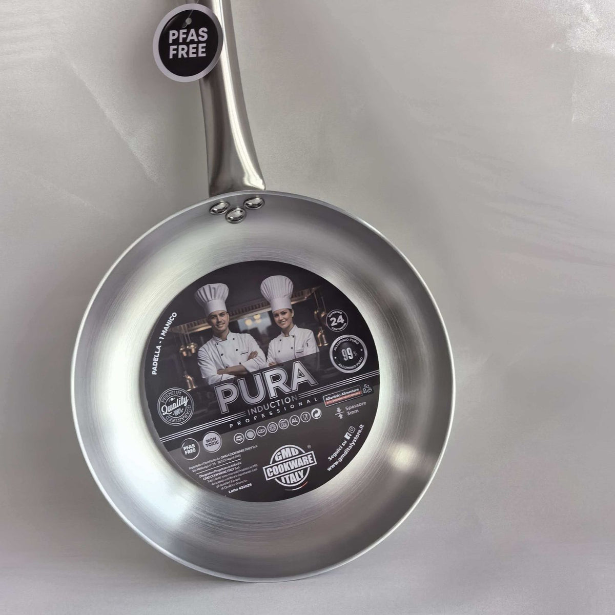 Padella in alluminio puro senza rivestimento 28 cm - Pura GMD