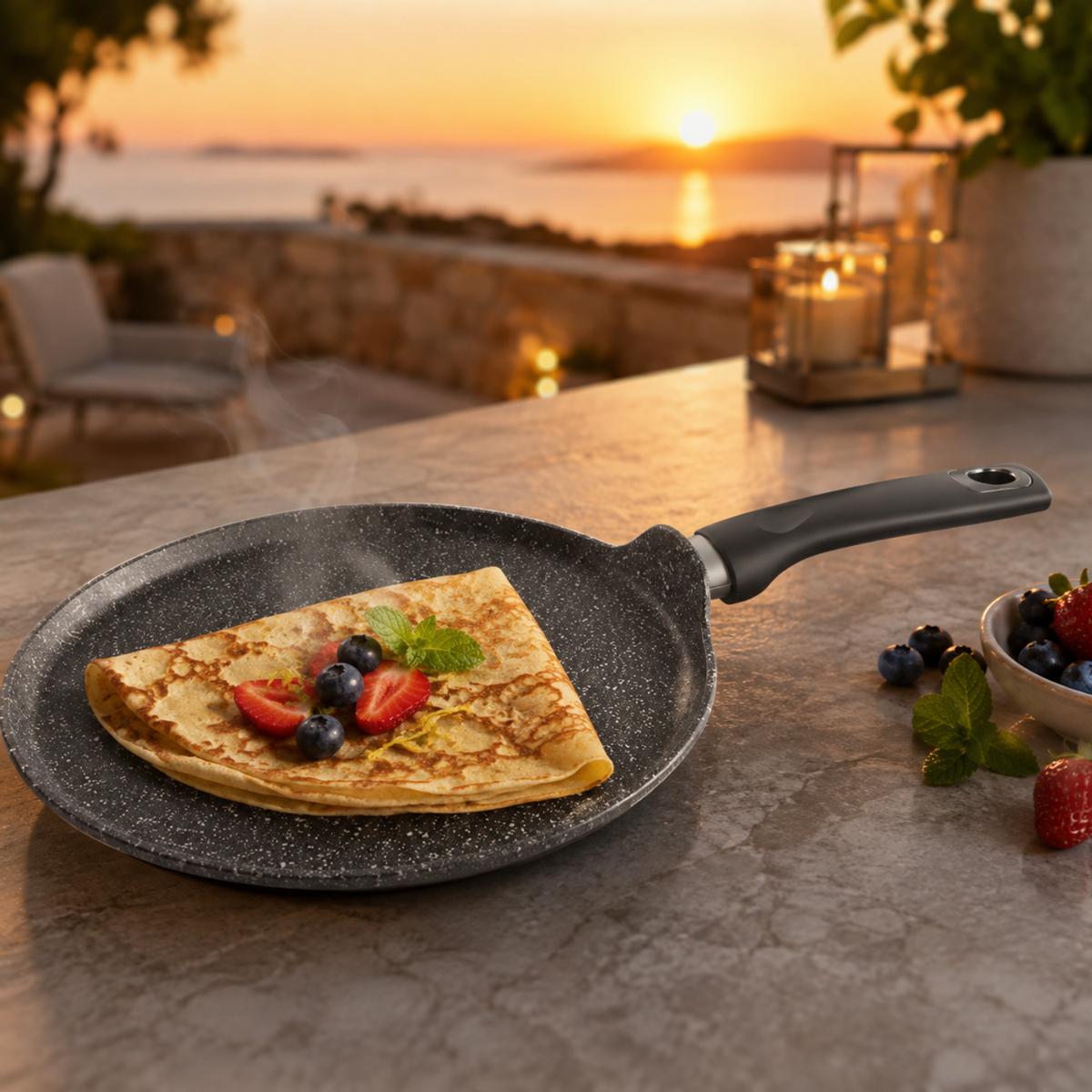 Crepiera antiaderente 28 cm per crepes - Pietra Lavica GMD