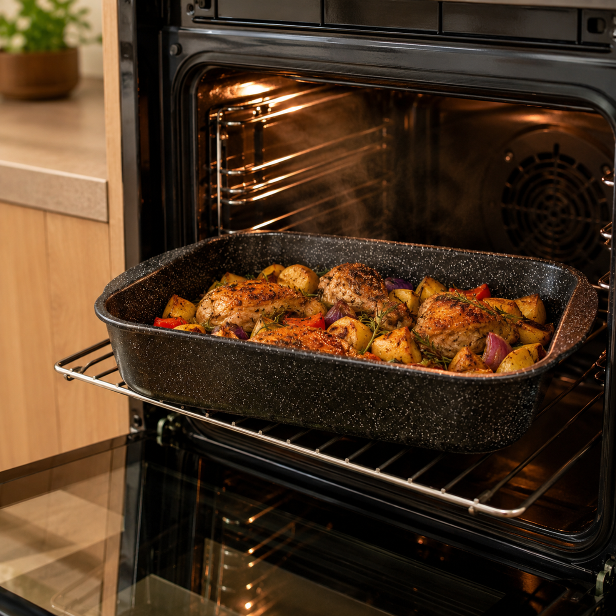 Lasagnera antiaderente 25x20 cm in alluminio pressato - Pietra Lavica GMD