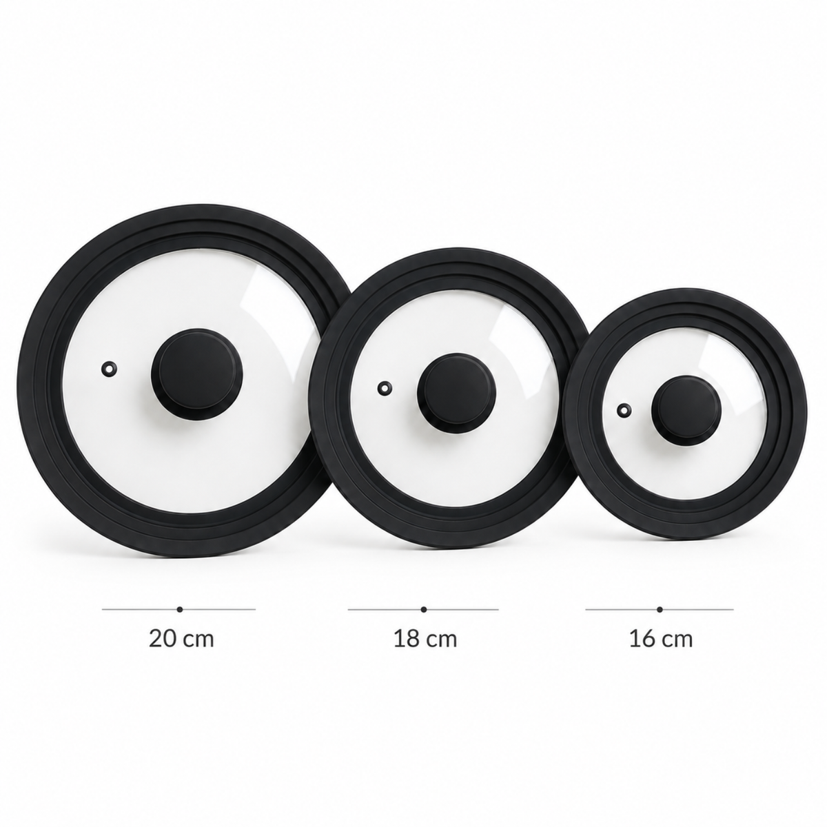 Coperchio universale multimisura 16/18/20 cm interamente in silicone - GMD - GMD