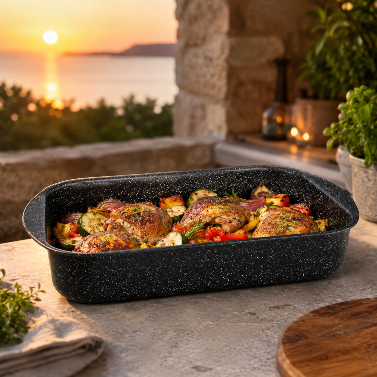 Lasagnera antiaderente 30x22 cm in alluminio pressato - Pietra Lavica GMD