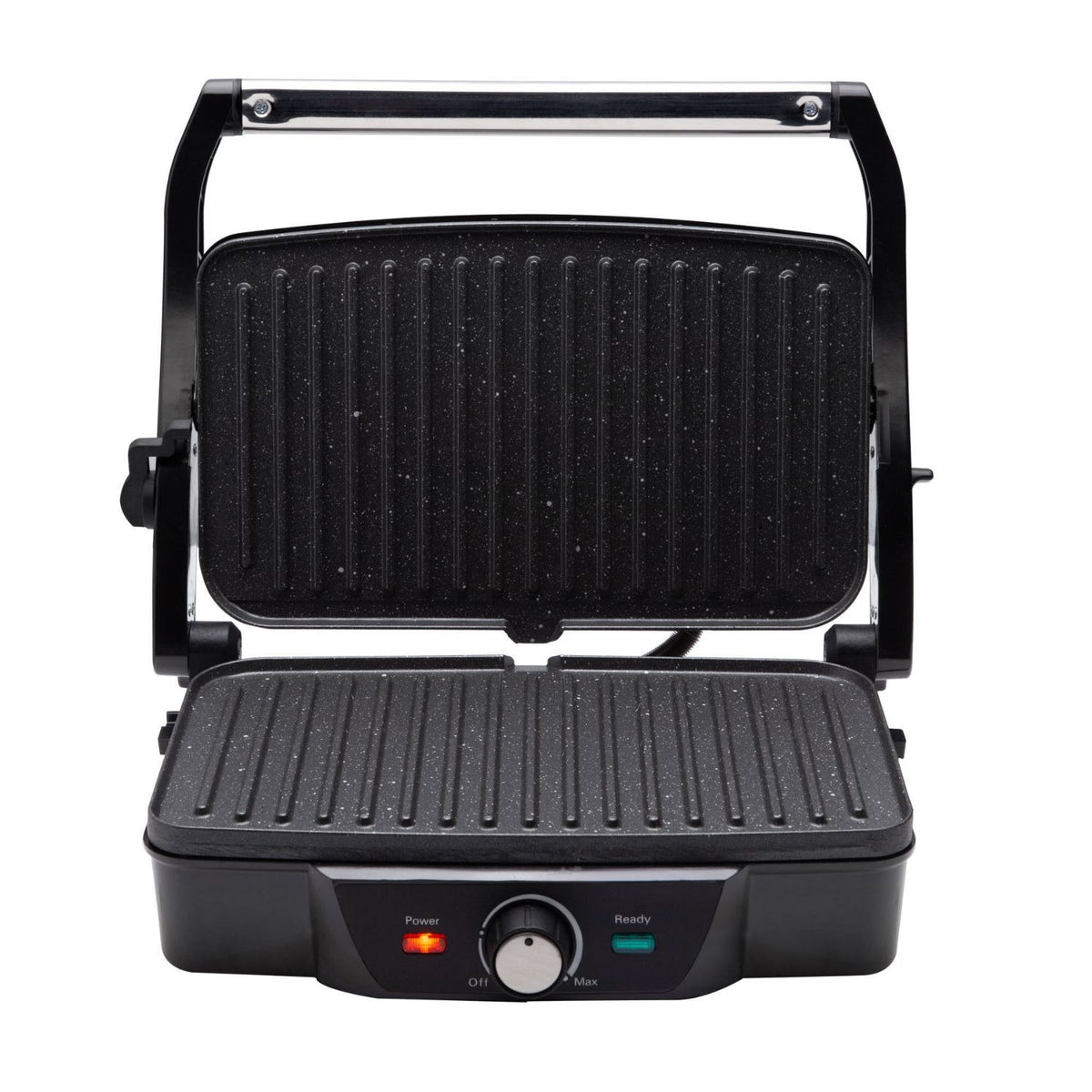 Griglia elettrica per panini 2000W con apertura 180° piastre in ceramica termostato e temporizzatore Sogo