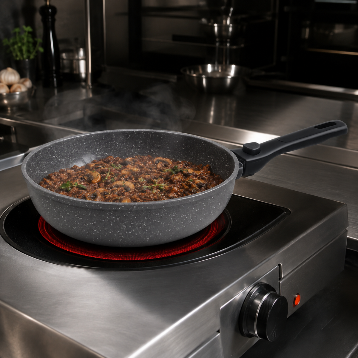 Padella ceramica antiaderente 28 cm con manico removibile - Pietra Viva GMD