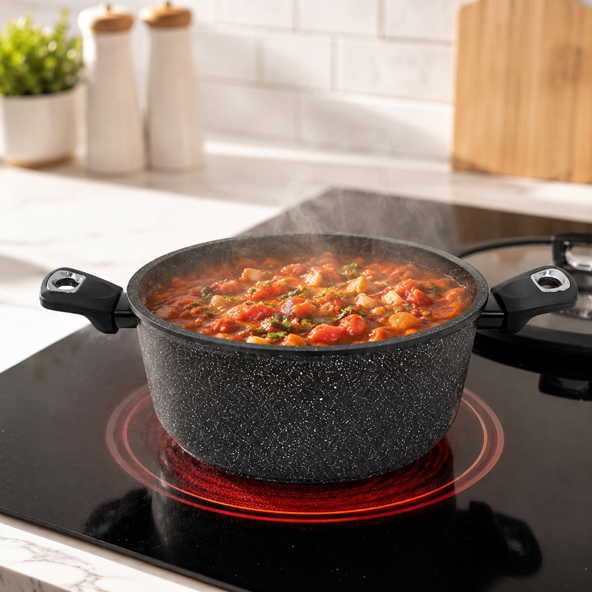 Casseruola 20 cm con coperchio - Pietra Lavica GMD
