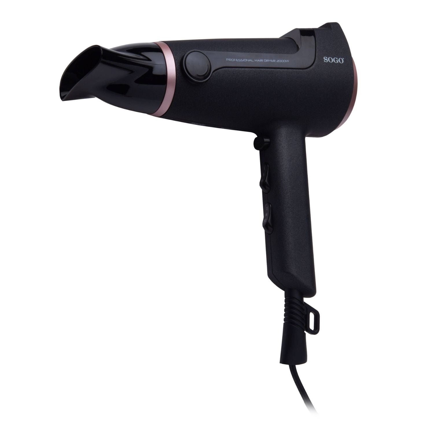 Asciugacapelli digitale 2200W con schermo LED 6 velocità 8 temperature aria fredda concentratore e diffusore Sogo