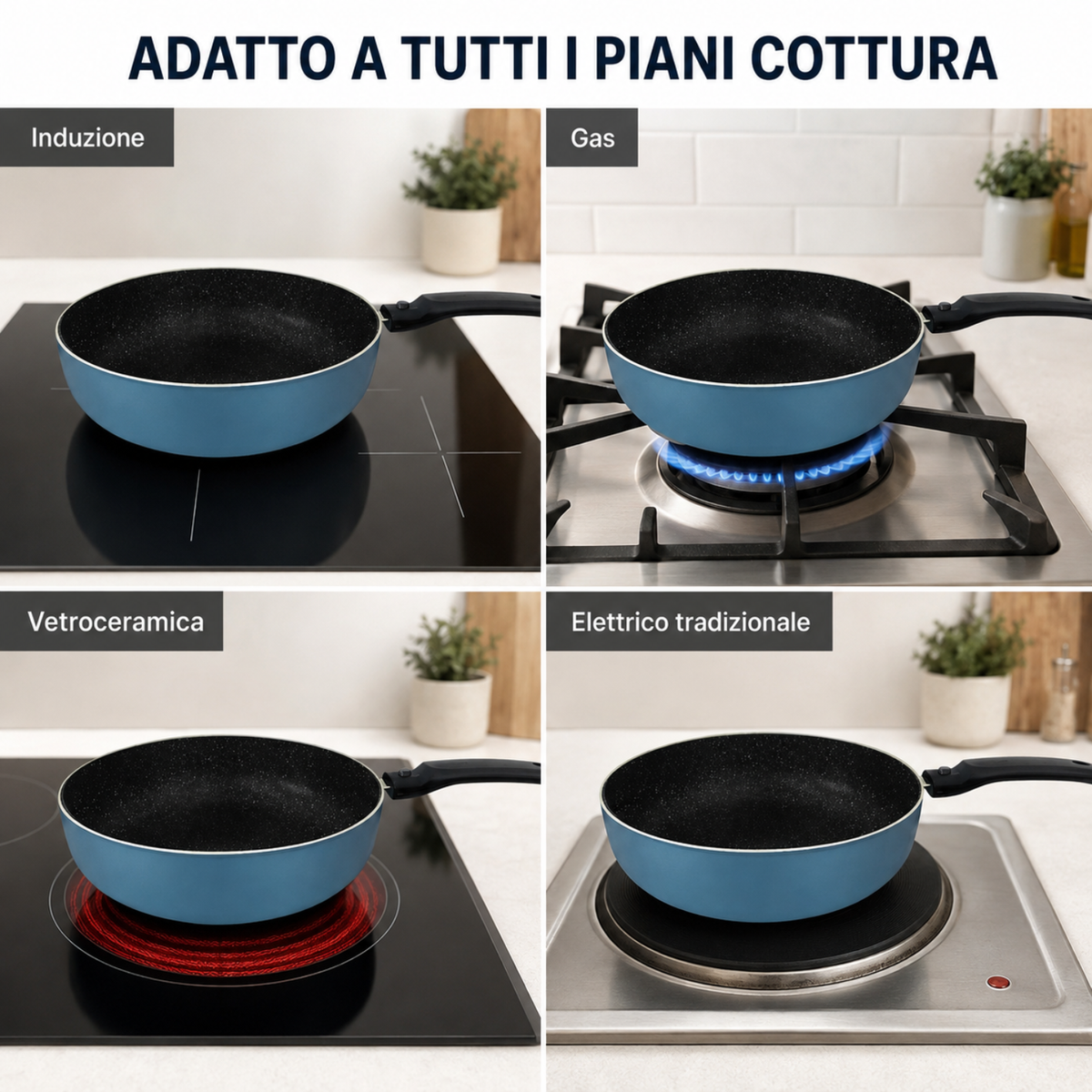 Tortiera antiaderente 24 cm in alluminio pressato effetto pietra - Gaia Deluxe GMD