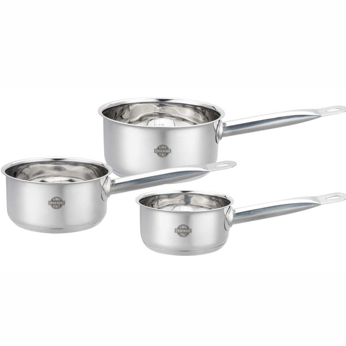 Set 3 casseruole in acciaio inox 18/10 da 12 - Divinox GMD