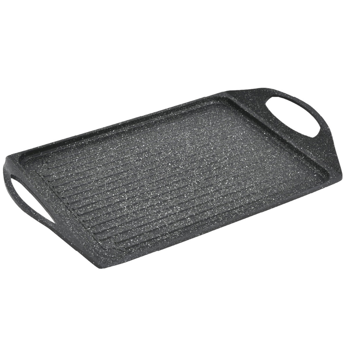 Vassoio grigliato antiaderente 44x27 cm in alluminio pressofuso effetto pietra - Pietra Lavica GMD