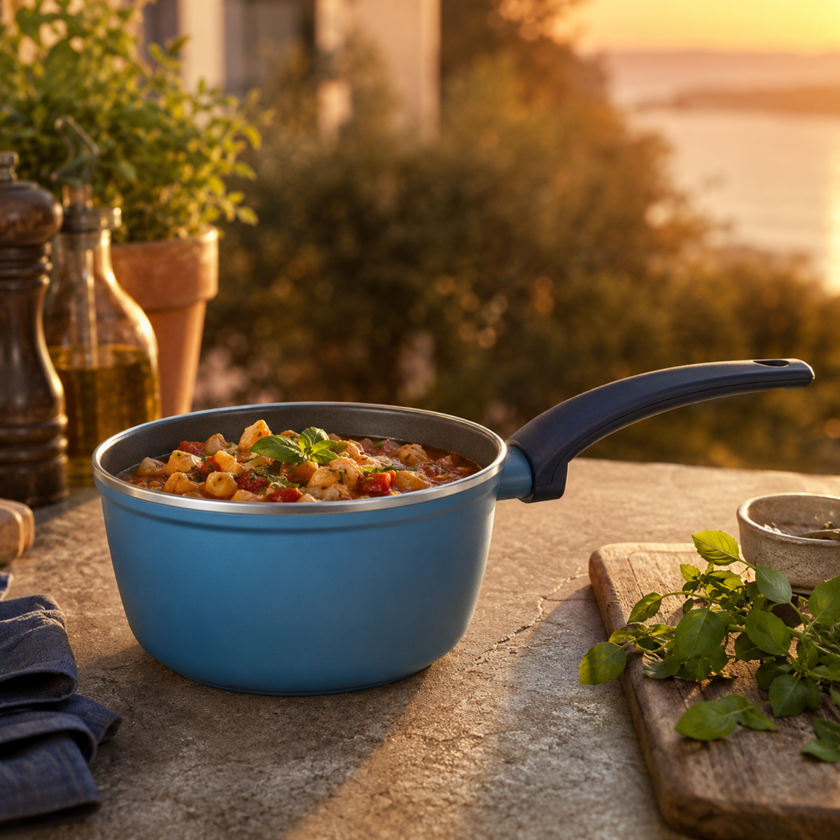Casseruola antiaderente 16 cm con coperchio in vetro - Gaia Deluxe GMD