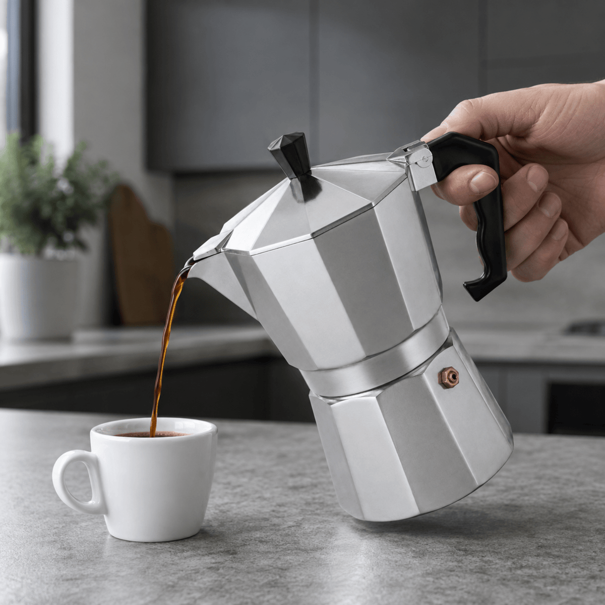 Caffettiera moka 1/2 tazza in alluminio alimentare - Kemoka GMD