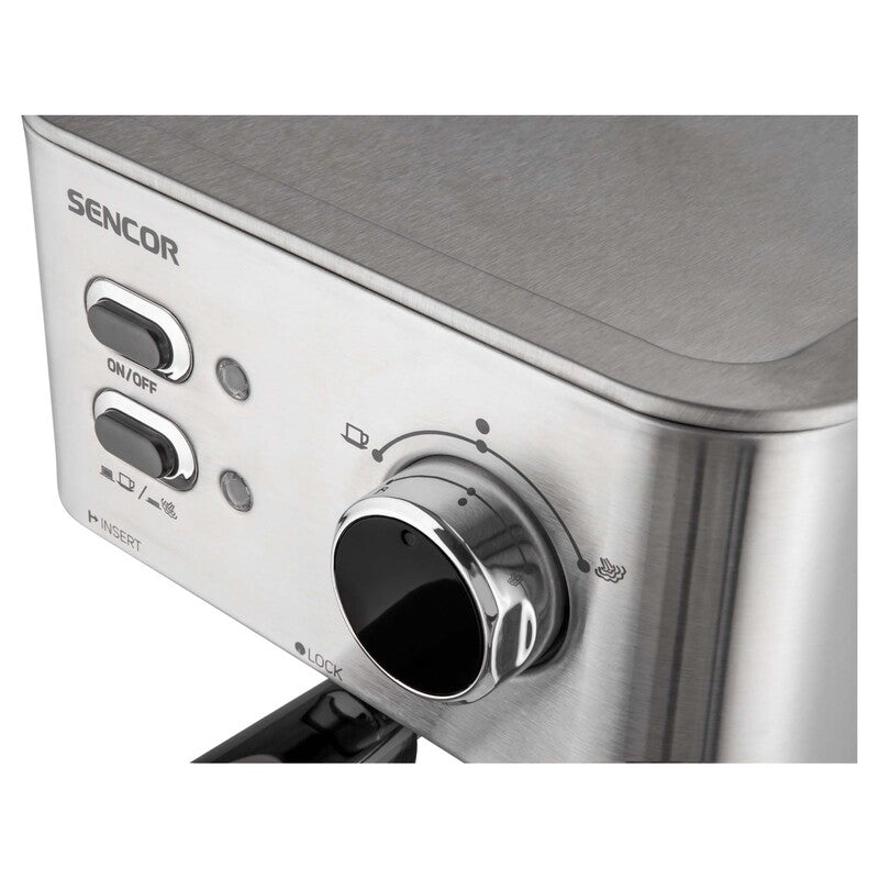 Macchina da caffè espresso e cappuccino 15 bar 1050W 1,5 L acciaio inox con lancia vapore Sencor