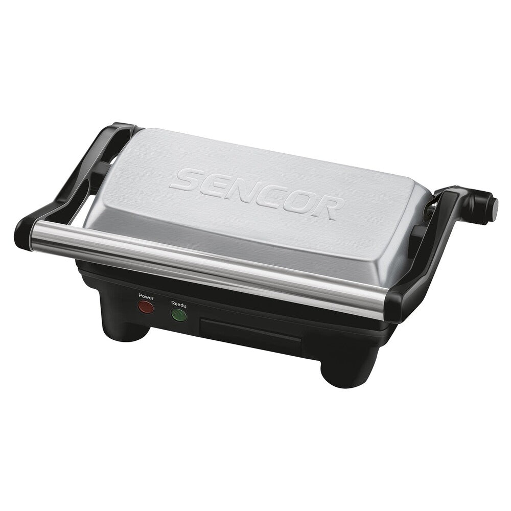 Bistecchiera Elettrica Antiaderente 1000 W Apribile a 180° in Acciaio Inox Sencor