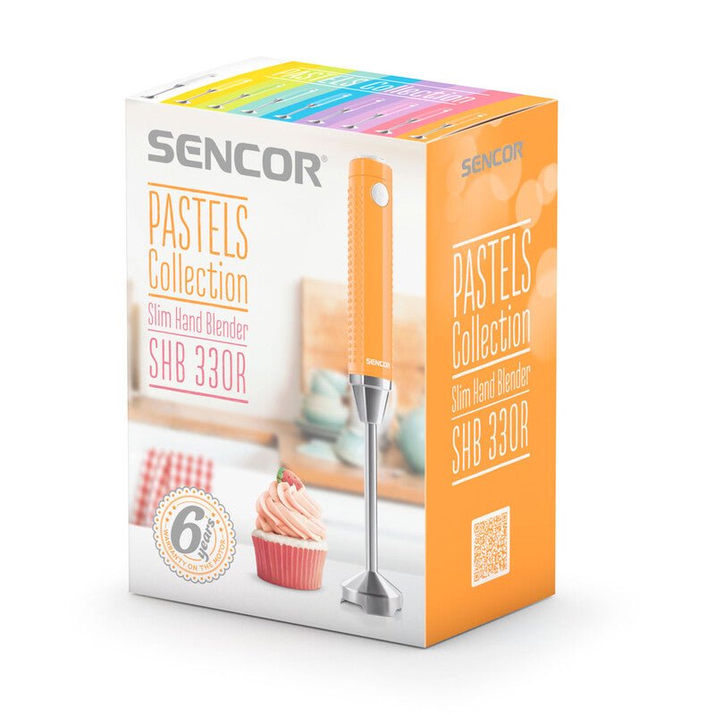 Frullatore a Immersione Slim 400 W con Velocità Variabile e Piede in Acciaio Inox Sencor Arancione