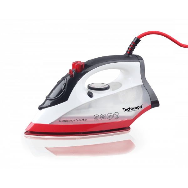 Techwood Ferro da Stiro a Vapore 2400W – Piastra in Ceramica, 300 ml, Autopulente, Senza Calcare