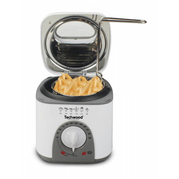 Techwood Friggitrice e Fonduta 2 in 1 1 Litro 950W – Termostato 80-190°C, 6 Forchettine, TFF-81