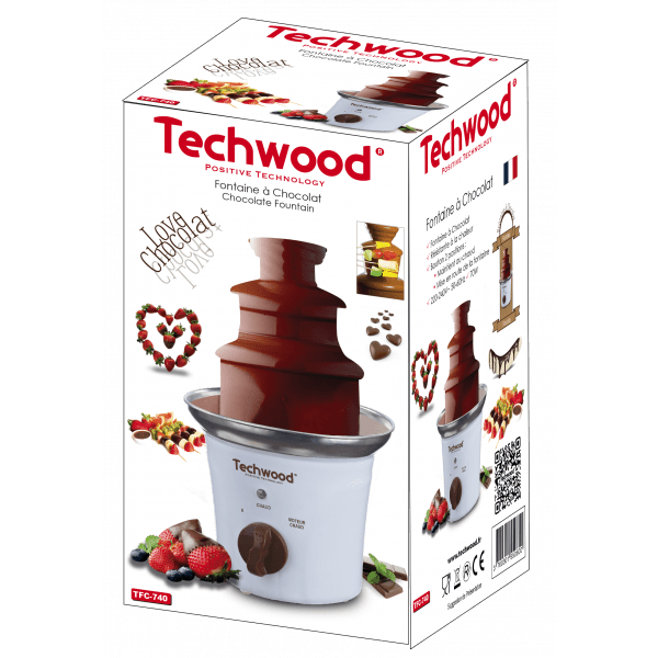 Techwood Fontana di Cioccolato 70W – Funzione Mantenimento in Caldo, 3 Livelli, Party e Dessert