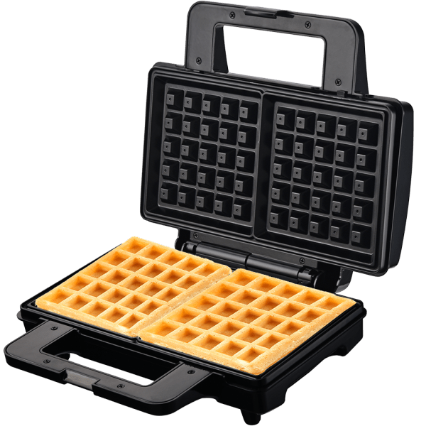 Piastra Elettrica per Waffle 1000W con Rivestimento Antiaderente e Controllo Automatico TECHWOOD