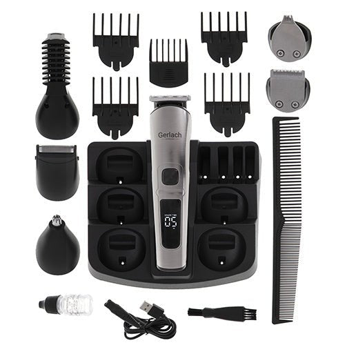 Gerlach Regolabarba e Tagliacapelli Multifunzione – Trimmer Naso, Rasoio, Display LED