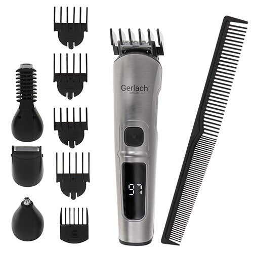 Gerlach Regolabarba e Tagliacapelli Multifunzione – Trimmer Naso, Rasoio, Display LED