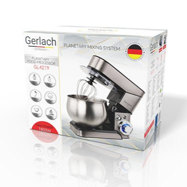 Gerlach Impastatrice Planetaria 5L 1800W – Ciotola in Acciaio Inox, 6 Velocità