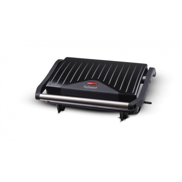 Techwood Grill Elettrico Panini e Carne 750W – Piastre Antiaderenti, Apertura 180°, Tostapanini