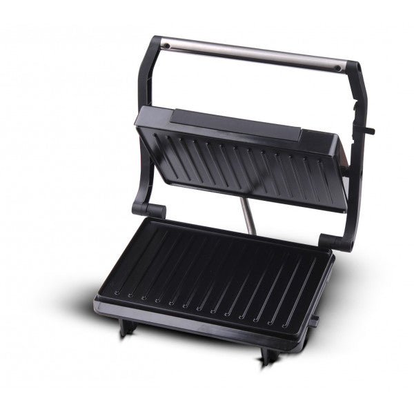 Techwood Grill Elettrico Panini e Carne 750W – Piastre Antiaderenti, Apertura 180°, Tostapanini