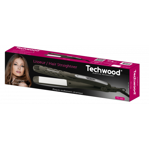 Techwood Piastra per Capelli in Ceramica 30W – Cavo Girevole 360°, TFL-093