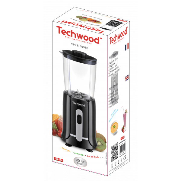 Techwood Frullatore 500W – Caraffa 1,5L, 2 Velocità, Pulse, Lame Inox, Design Compatto