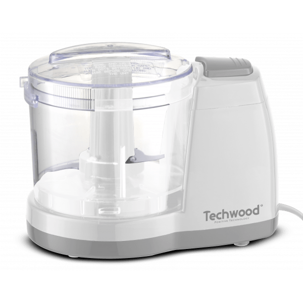 Mini Tritatutto Elettrico 150W 375 mL con Lame in Acciaio Inox e Coperchio di Sicurezza TECHWOOD