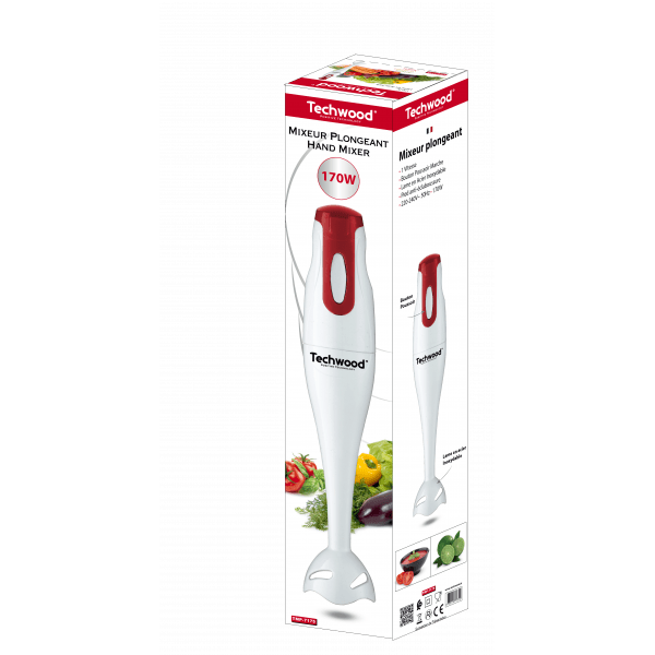 Frullatore a Immersione 170W 2 Velocità con Lame in Acciaio Inox TECHWOOD