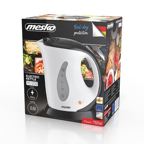 Mesko Bollitore Elettrico 0,6L 760W – Spegnimento Automatico, Indicatore Livello Acqua