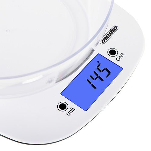 Mesko Bilancia da Cucina Digitale con Ciotola 5 Kg – LCD, Tara, Precisione 1g