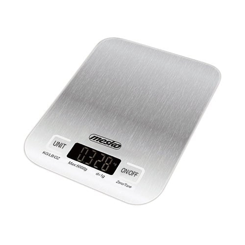 Mesko Bilancia da Cucina Digitale 5 Kg in Acciaio Inox – Tara, Precisione 1g, LCD