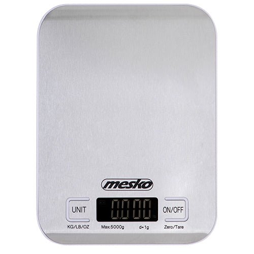 Mesko Bilancia da Cucina Digitale 5 Kg in Acciaio Inox – Tara, Precisione 1g, LCD