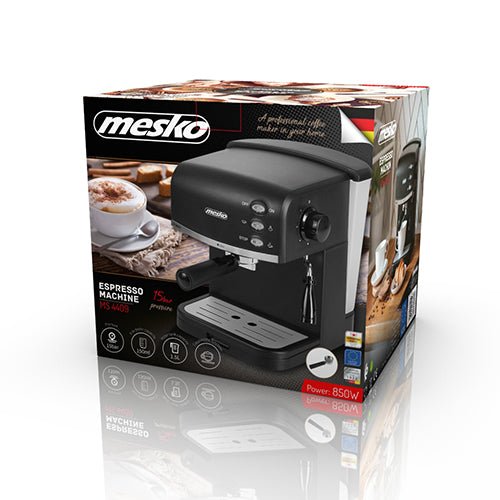 Mesko Macchina Caffè Espresso 15 Bar 1,5L – Montalatte, Serbatoio Estraibile