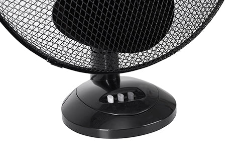 Mesko Ventilatore da Tavolo Oscillante 23 cm 2 Velocità – Silenzioso, Compatto, Nero