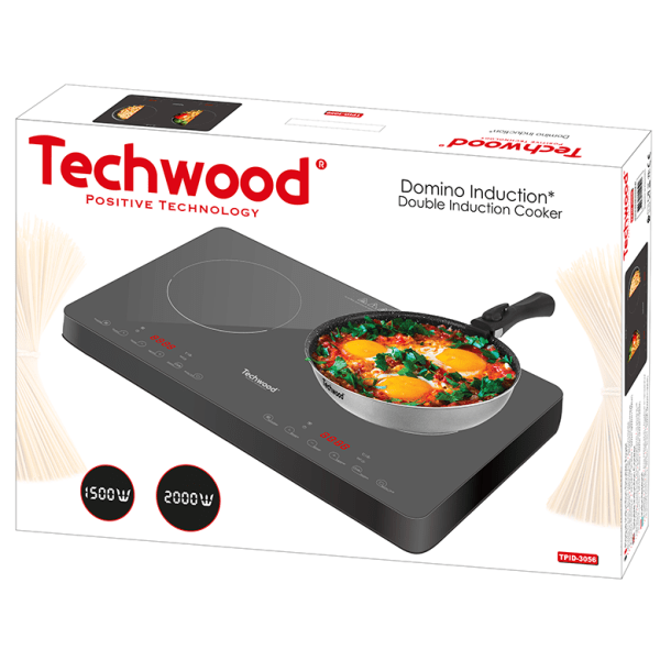 Techwood Piano Cottura a Induzione Doppio 3500W – Comandi Touch, Timer, Display LED, TPID-3056