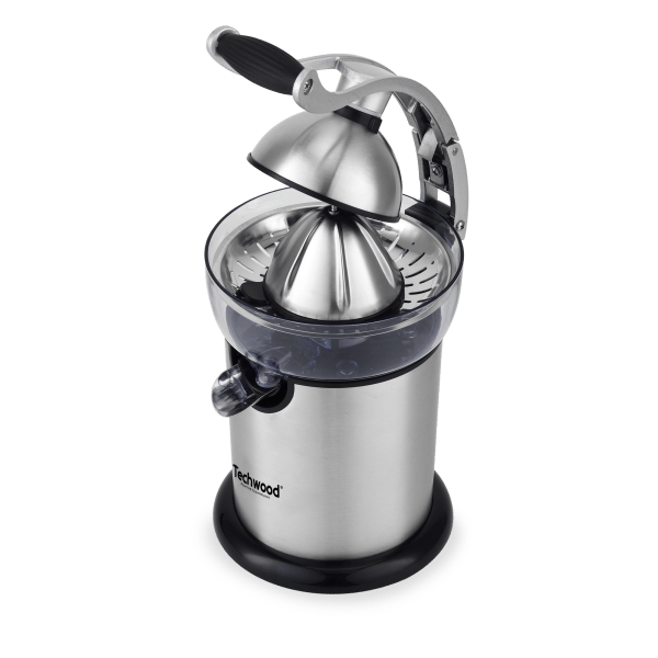 Techwood Spremiagrumi Elettrico Inox 130W – Caraffa 350 ml, Beccuccio Antigoccia
