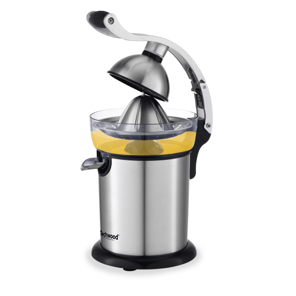 Techwood Spremiagrumi Elettrico Inox 130W – Caraffa 350 ml, Beccuccio Antigoccia