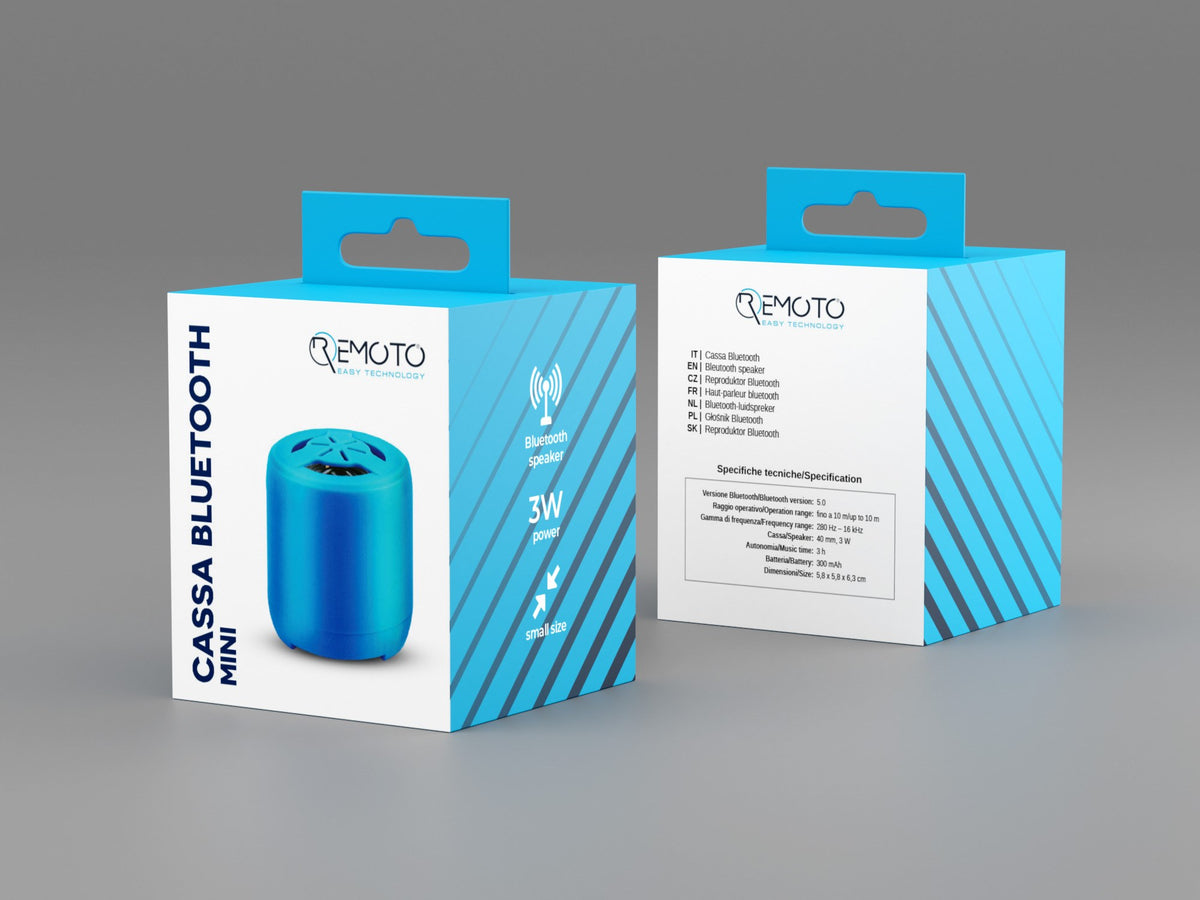 Cassa Bluetooth REMOTO MINI colore blu