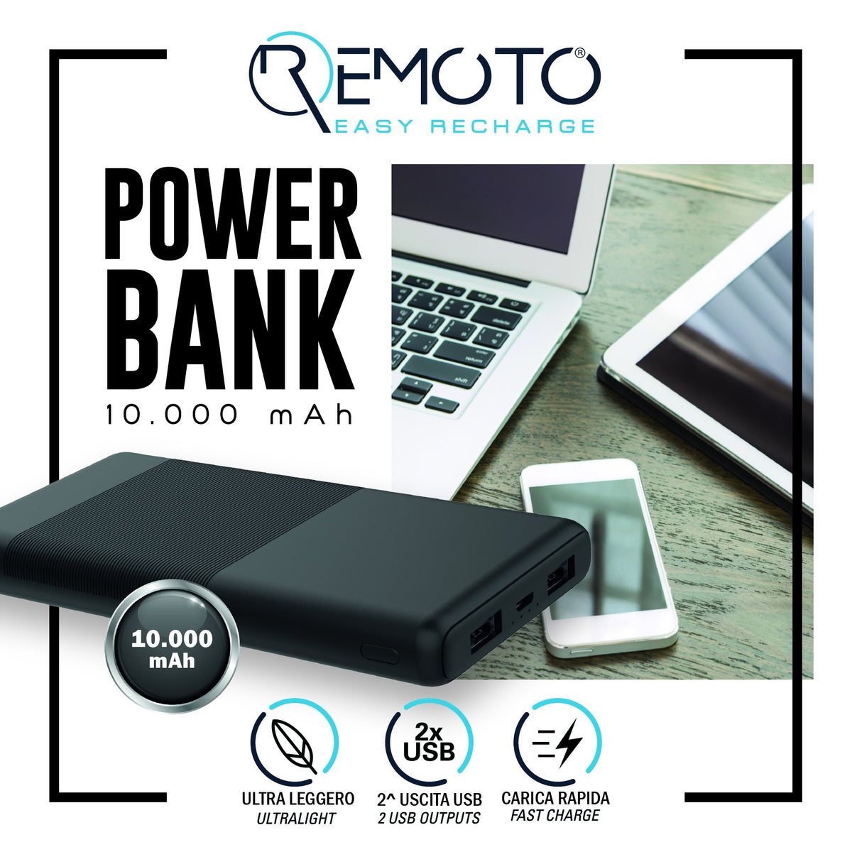 Power bank REMOTO 10.000 mAh