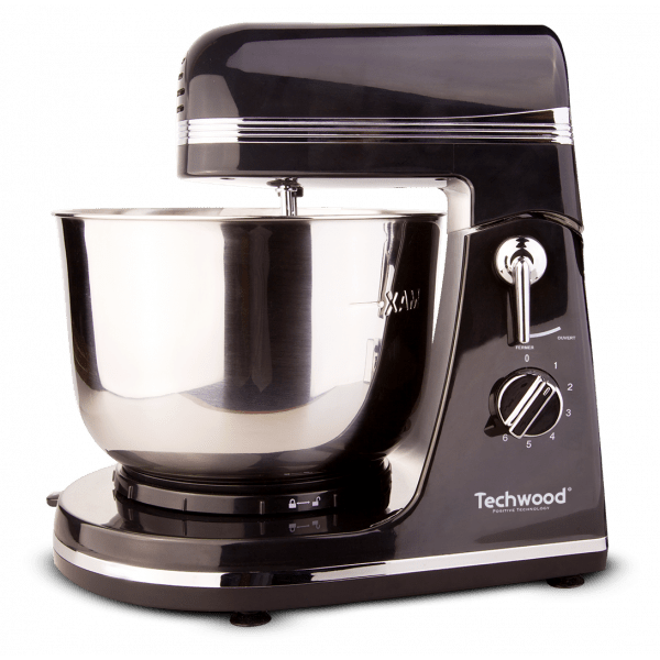 Techwood Robot da Cucina 300W – Ciotola Inox 3,5L, 6 Velocità, Ganci Impastatori