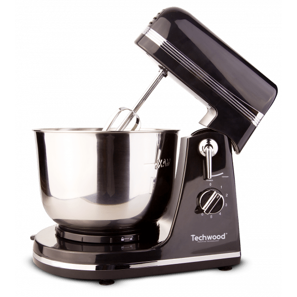 Techwood Robot da Cucina 300W – Ciotola Inox 3,5L, 6 Velocità, Ganci Impastatori