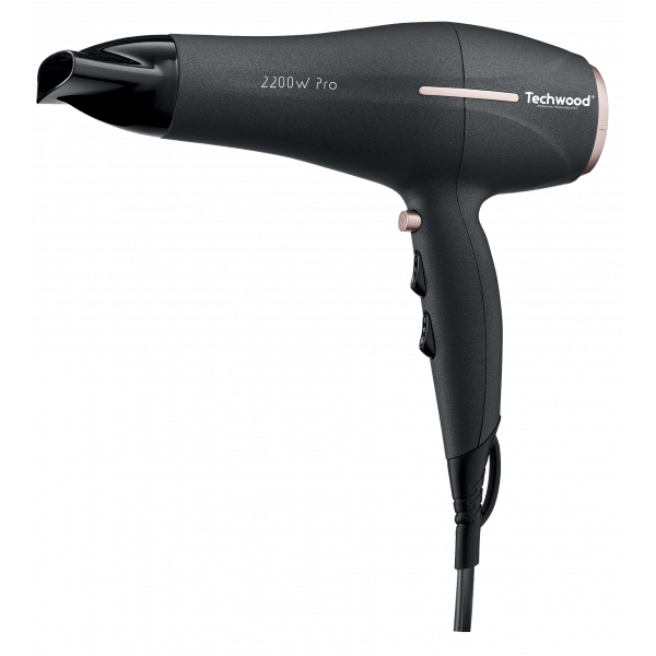 Techwood Asciugacapelli Professionale 2200W – Concentratore, 2 Velocità, 3 Temperature, Aria Fredda, TSC-2296