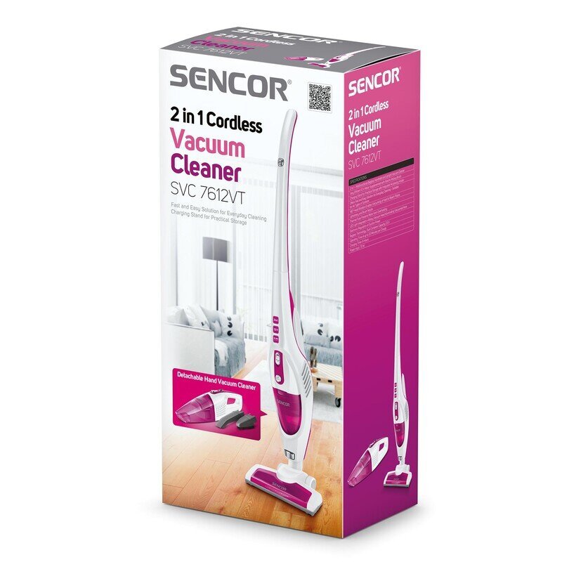 Aspirapolvere senza fili 2 in 1 con aspirabriciole integrato 0,5 L spazzola elettrica e luce LED Sencor