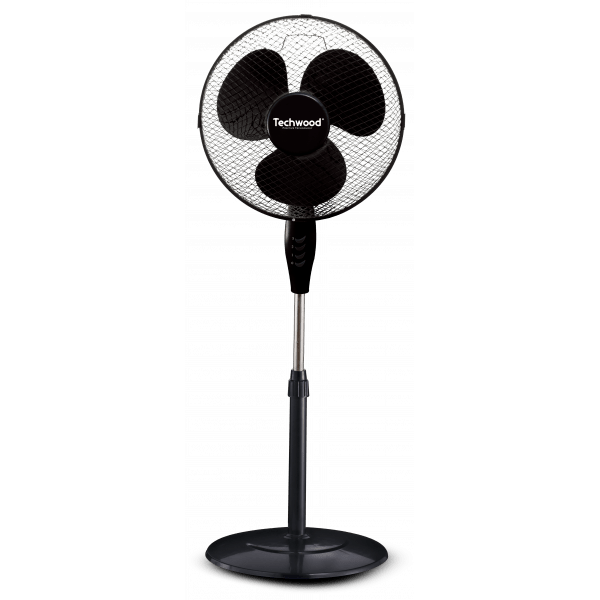 Techwood Ventilatore a Piantana 40 cm 45W – 3 Velocità, Oscillante, Altezza Regolabile