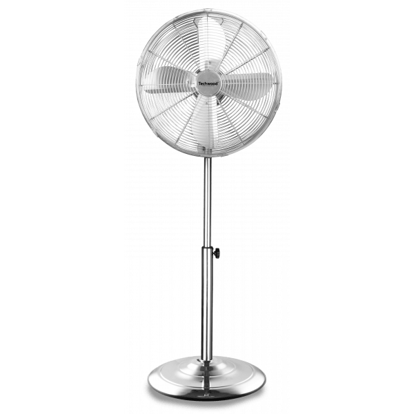 Techwood Ventilatore a Piantana in Metallo 40 cm 50W – 3 Velocità, Oscillante, Silenzioso
